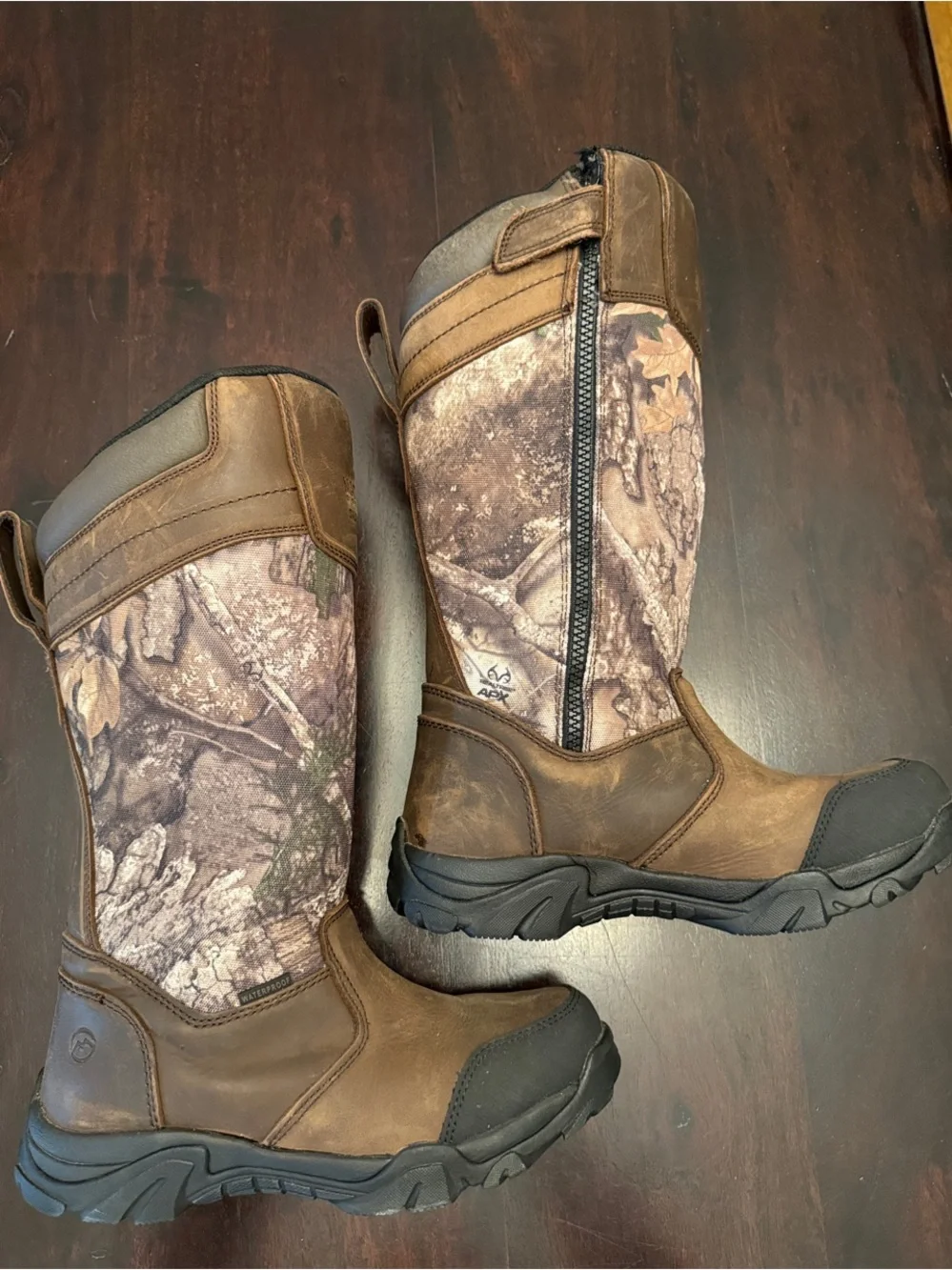 Magellan Snake Shield Camo Waterproof Zip up Hunting Boots Size Youth 6D
